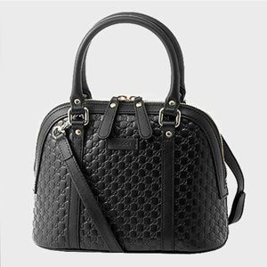 NWT GUCCI MicroGuccissima Black Dome Crossbody Bag